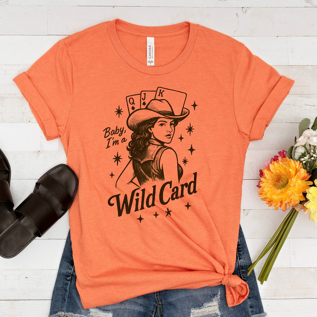 Baby, I'm a Wild Card Graphic Tee | Retro Western Cowgirl by Joyful Moose