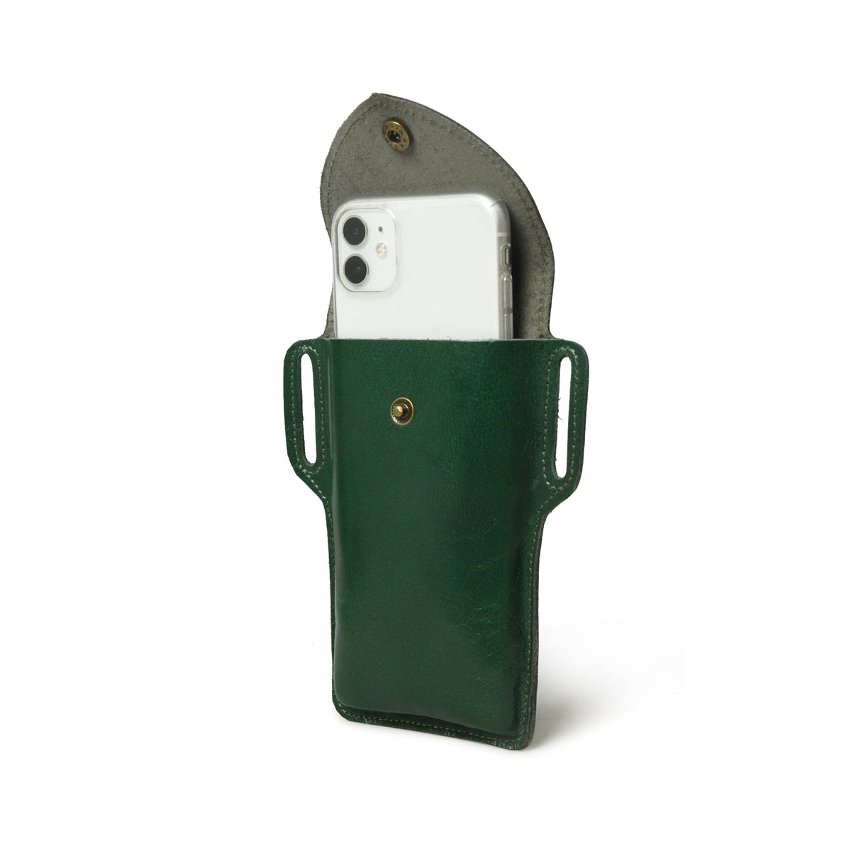 Mobile Holster Case- Green by Classy Leather Bags