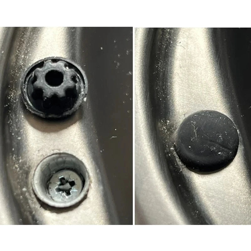 4 black silicone screw cap covers for Smev Dometic hobs and sinks, Torqelo.com, view 3