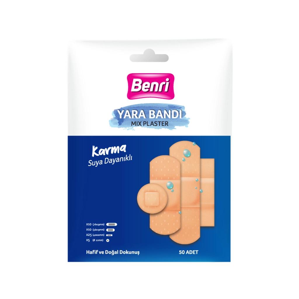 Benri Assorted Adhesive Bandages with Breathable Protection, 50-Pack by Beauty Care Bag
