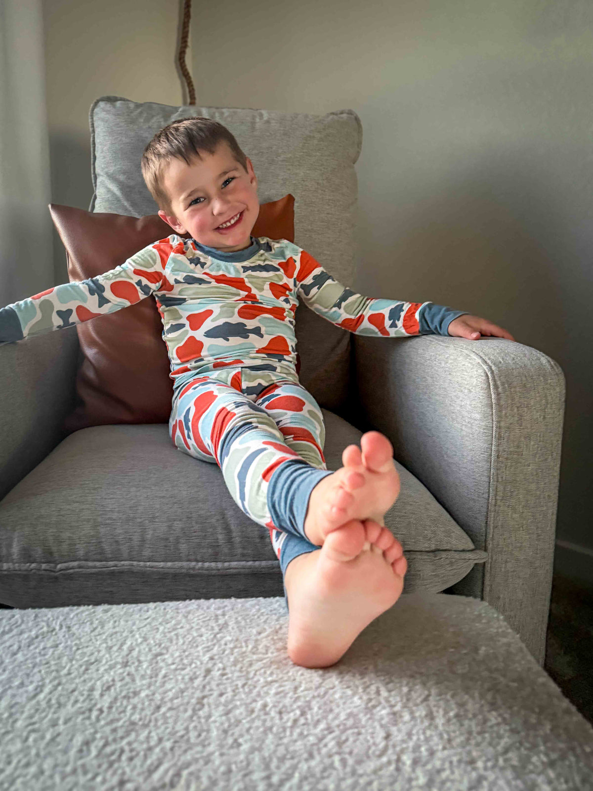 Camo fish bamboo pj set by Keep the Littles Wild