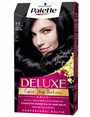 Palette Deluxe Blue Hair Dye - Long-Lasting, Nourishing, Vibrant Color for Grey Hair Coverage by Beauty Care Bag