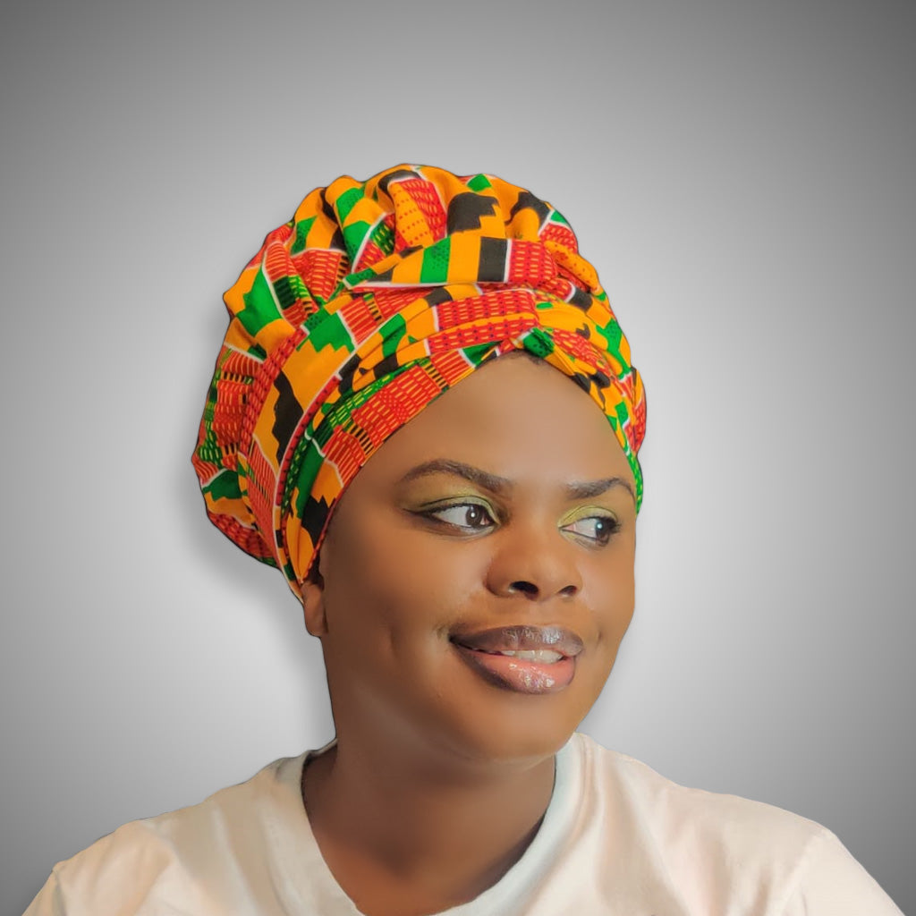 African print bonnet wrap – view 6
