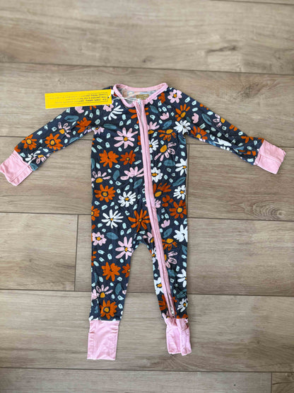 Navy wildflower bamboo zippy by Keep the Littles Wild