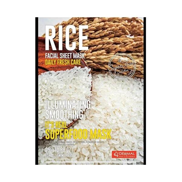 Dermal Rice Extract Collagen Facial Sheet Mask - Hydrating, Brightening & Revitalizing - Korean Beauty, Vitamin E Skincare by Beauty Care Bag