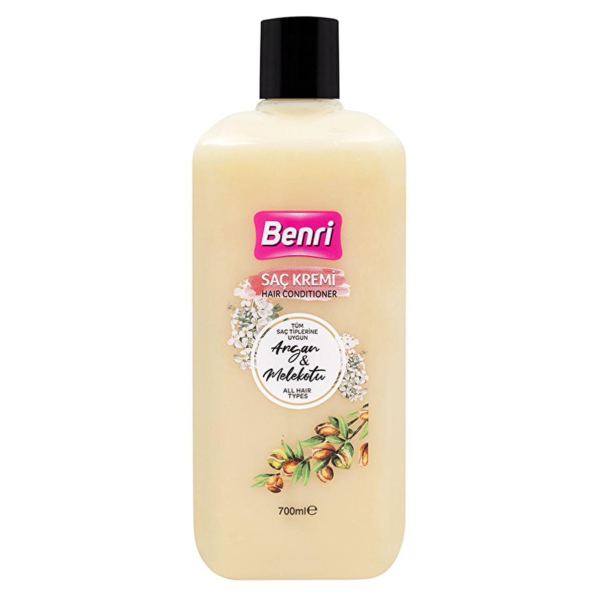 Benri Argan & Angelica Root Hair Conditioner - 700ml - Moisturizing, Volume & Shine Enhancing - Natural Conditioner for Dry & Damaged Hair by Beauty Care Bag