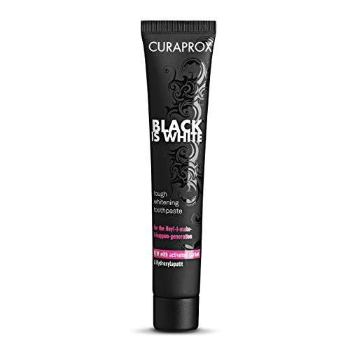 CURAPROX Black Is White Charcoal Whitening Toothpaste 90ml Tube by Beauty Care Bag