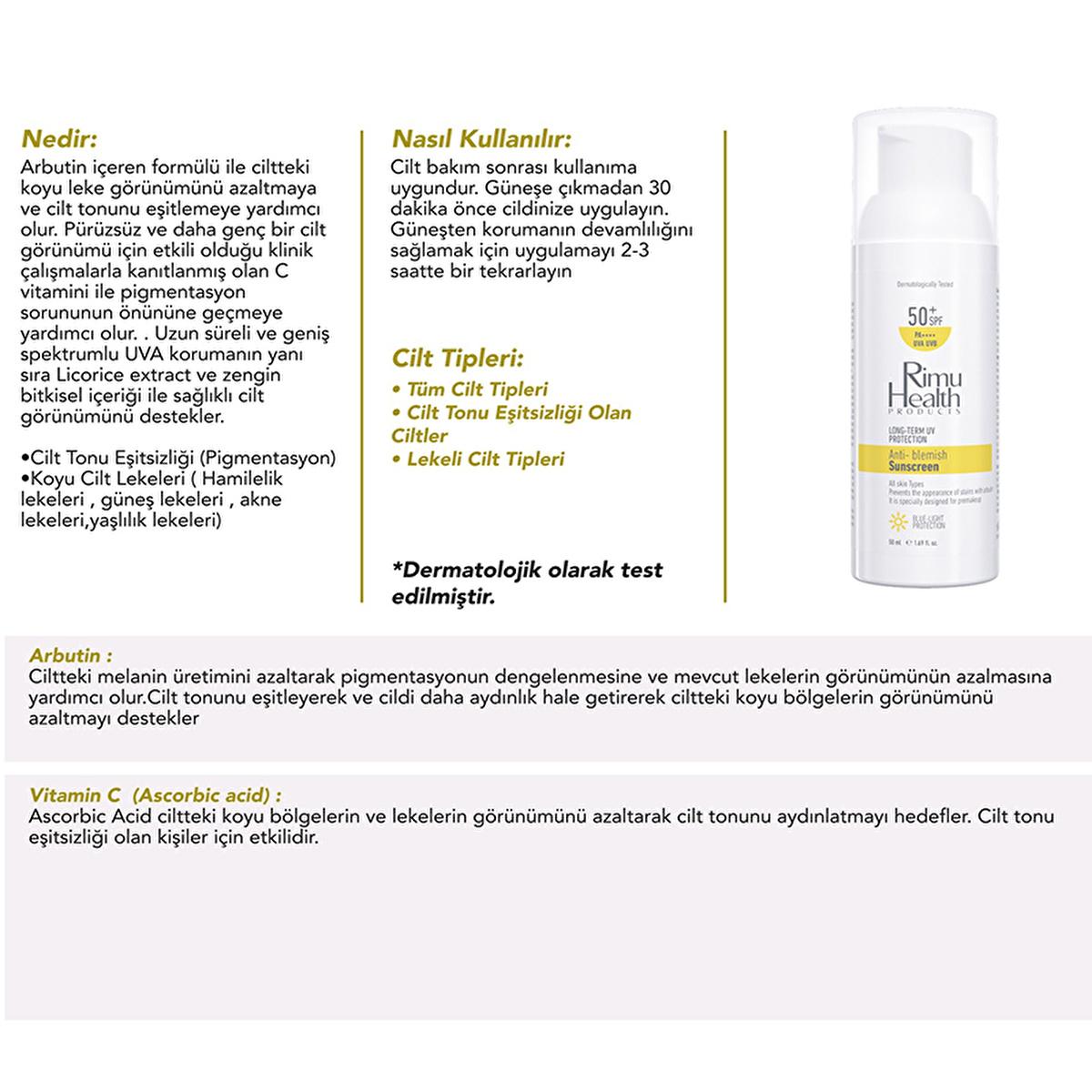 Rimu Health Arbutin & Vitamin C Sunscreen: Even Skin Tone, Reduce Dark Spots & UVA Protection - 50ml by Beauty Care Bag