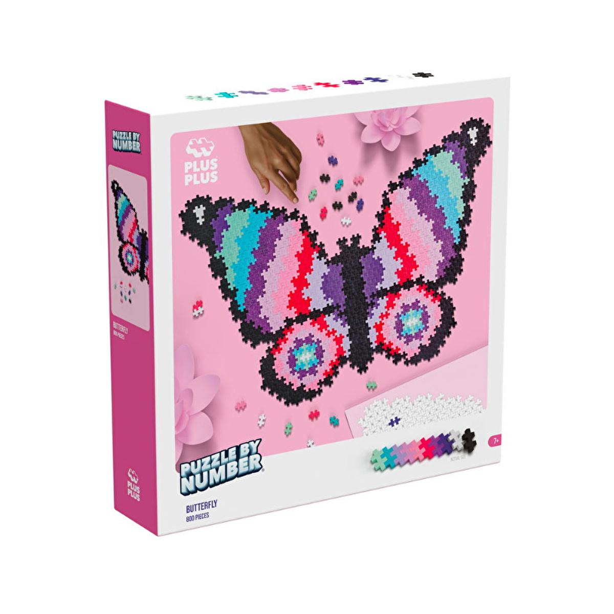 Plus Plus 800-Piece Butterfly Jigsaw Puzzle for Kids - Educational Toy for Creative Play and Problem-Solving Skills by Beauty Care Bag