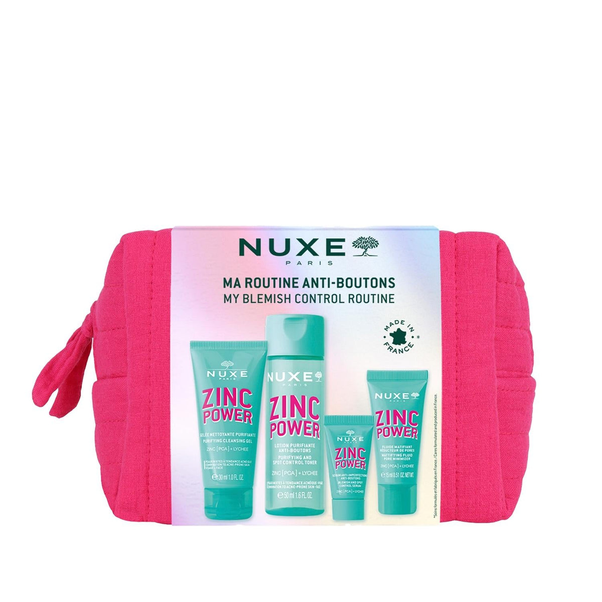Nuxe Zinc Power Purifying & Anti-Blemish Skincare Set by Beauty Care Bag