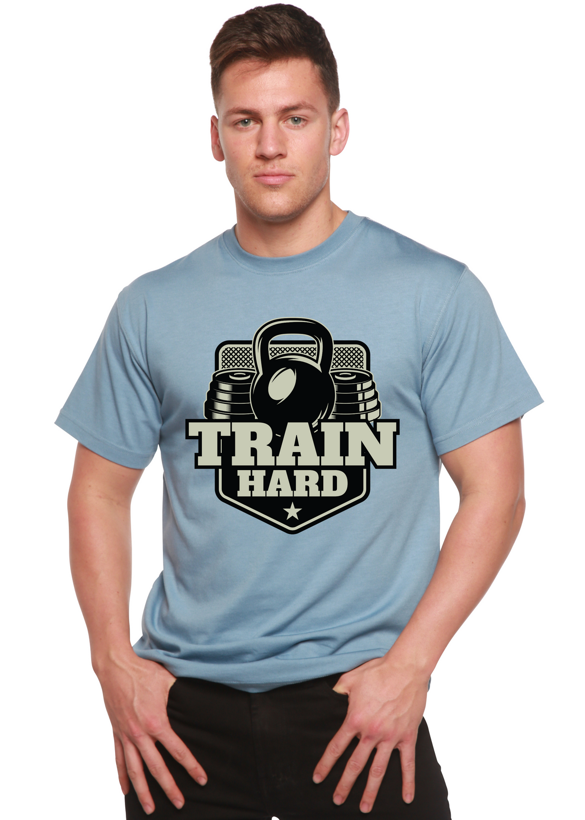 Train Hard men's bamboo graphic T-shirt – view 2