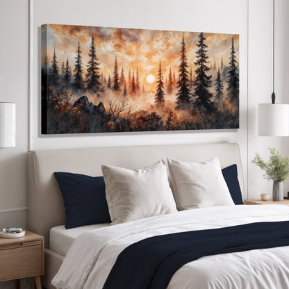 Rustic Forest Sunset Wall Art by Tailored Canvases