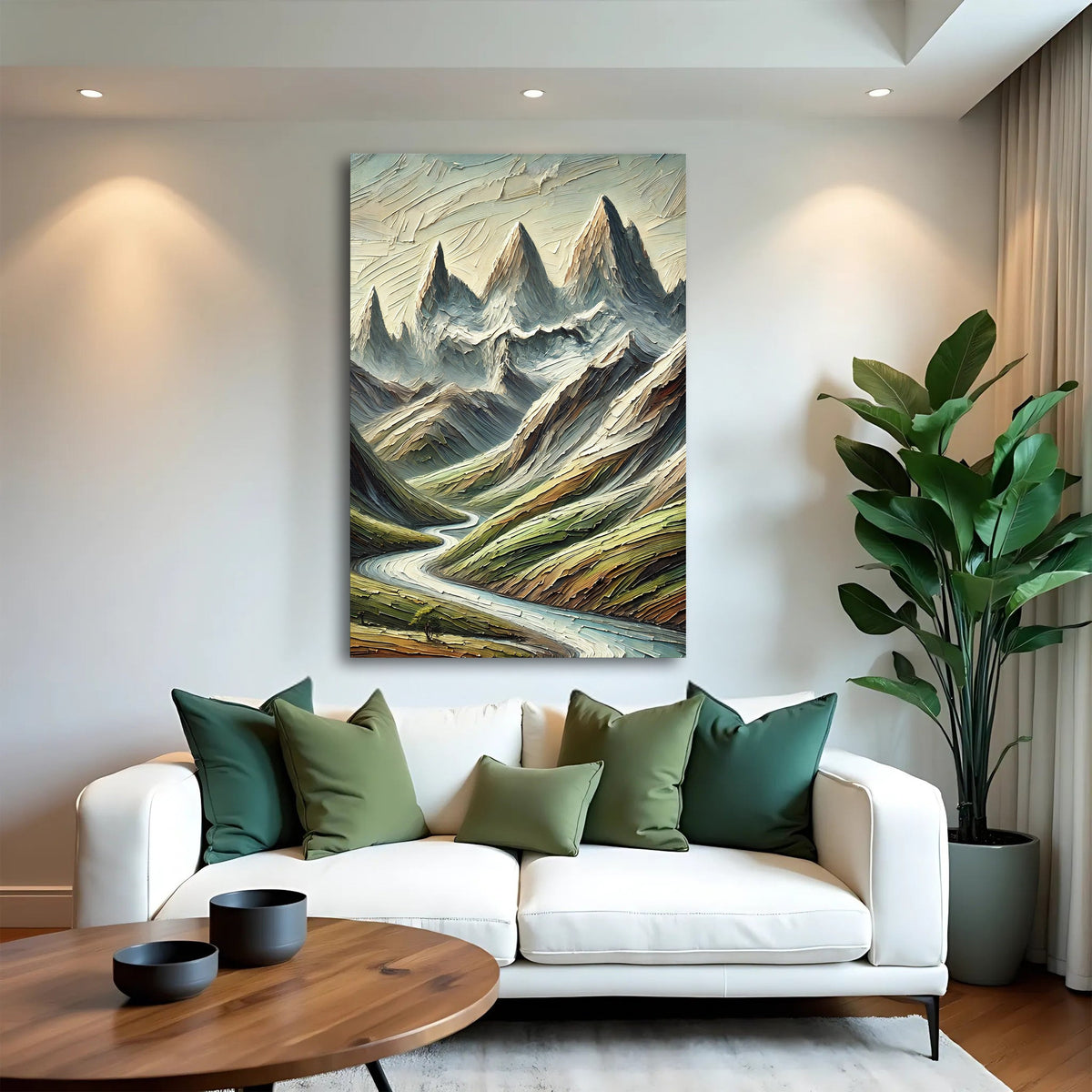 Abstract Mountain and River Landscape Wall Art II by Tailored Canvases