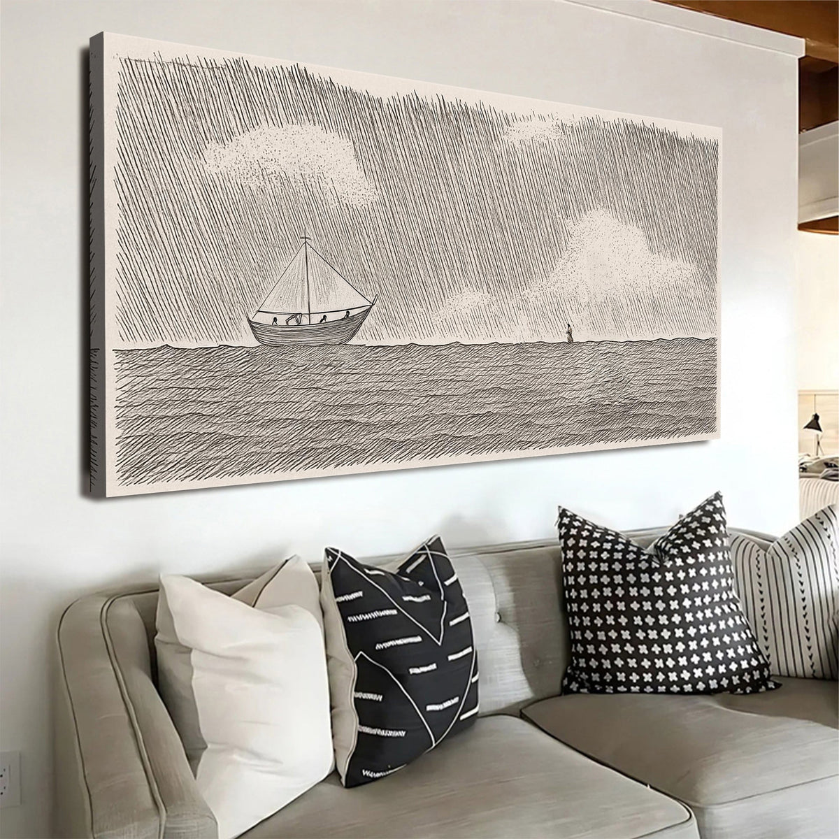 Jesus Walking On Water Faith Wall Art II by Tailored Canvases