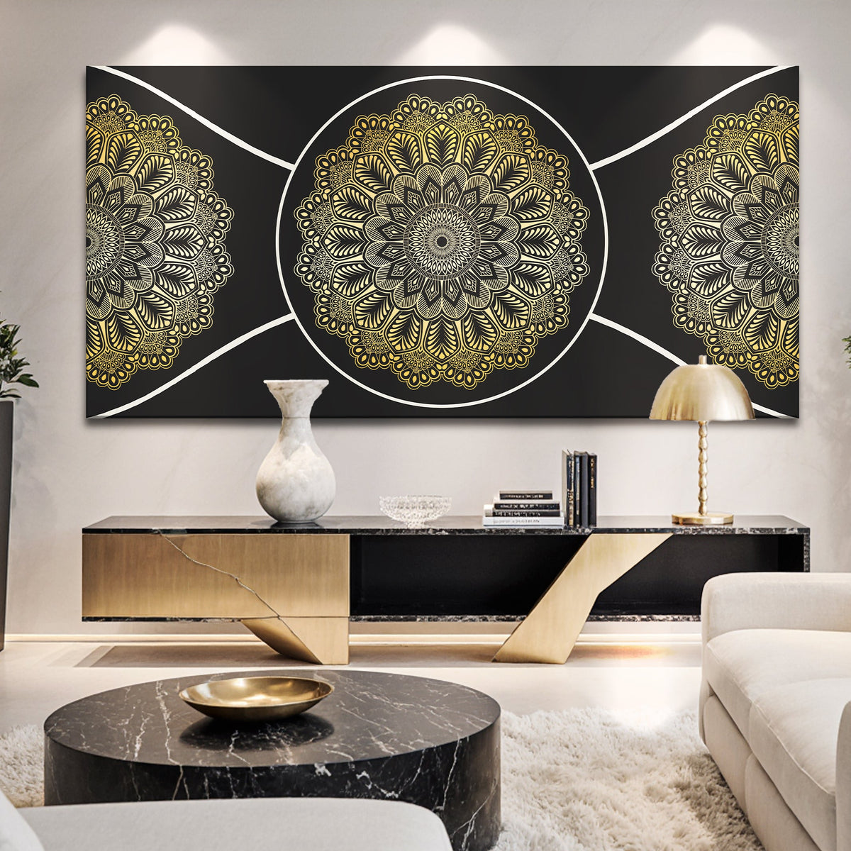 Gold Sacred Geometry Wall Art by Tailored Canvases