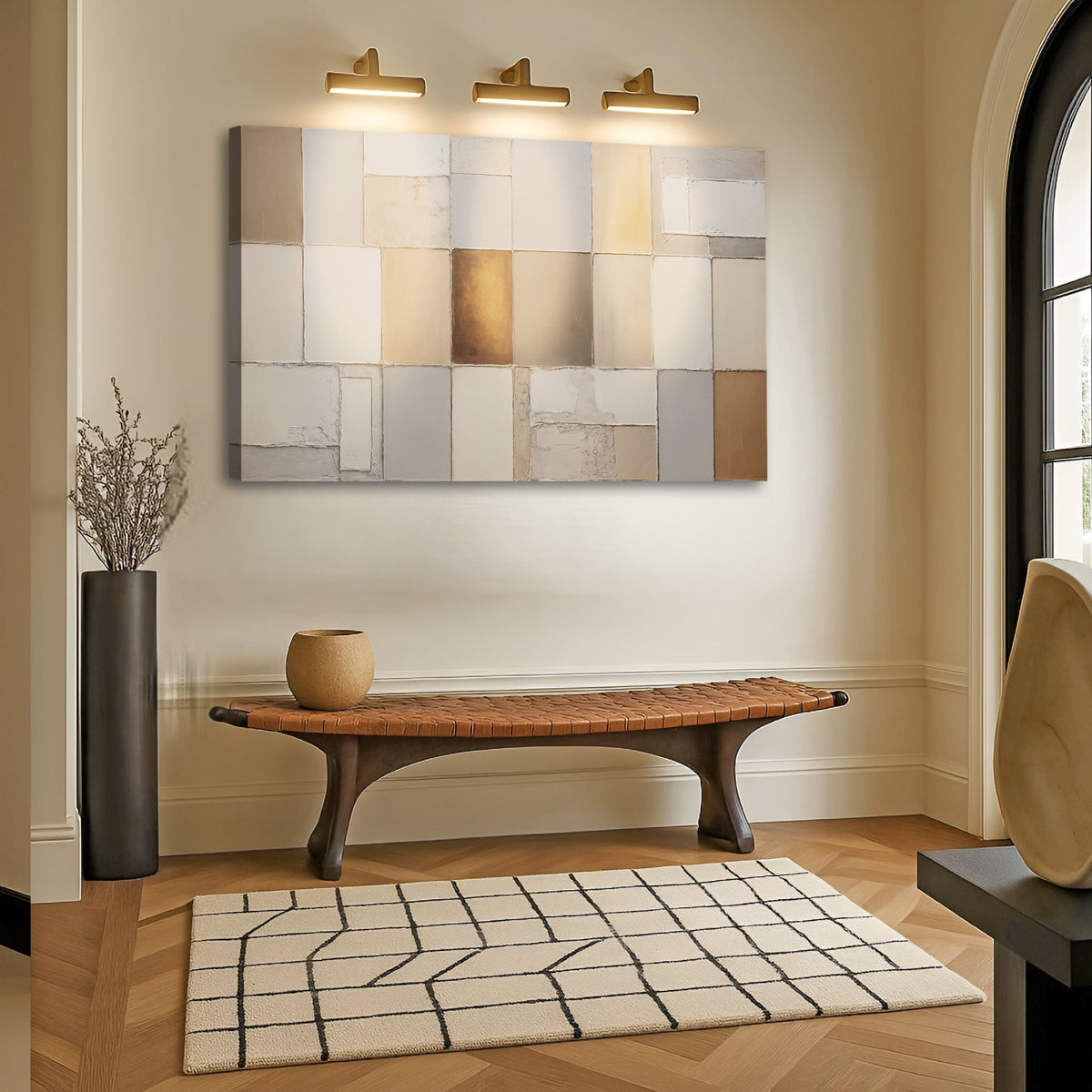 Earth Tones Patchwork Geometric Wall Art by Tailored Canvases