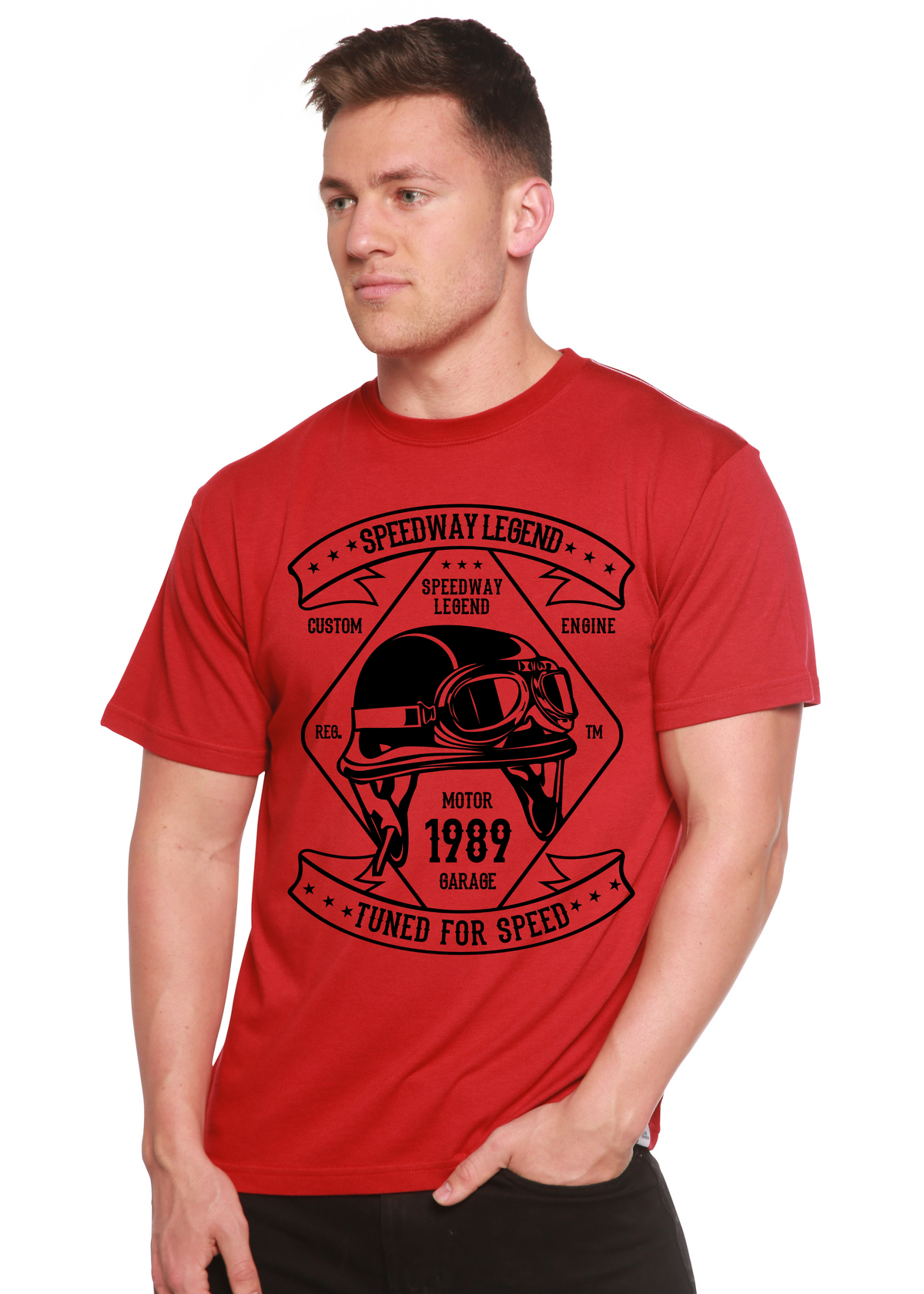 Speedway Legend men's bamboo graphic T-shirt – view 4