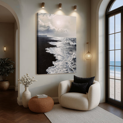 Black & White Waves Abstract Wall Art by Tailored Canvases