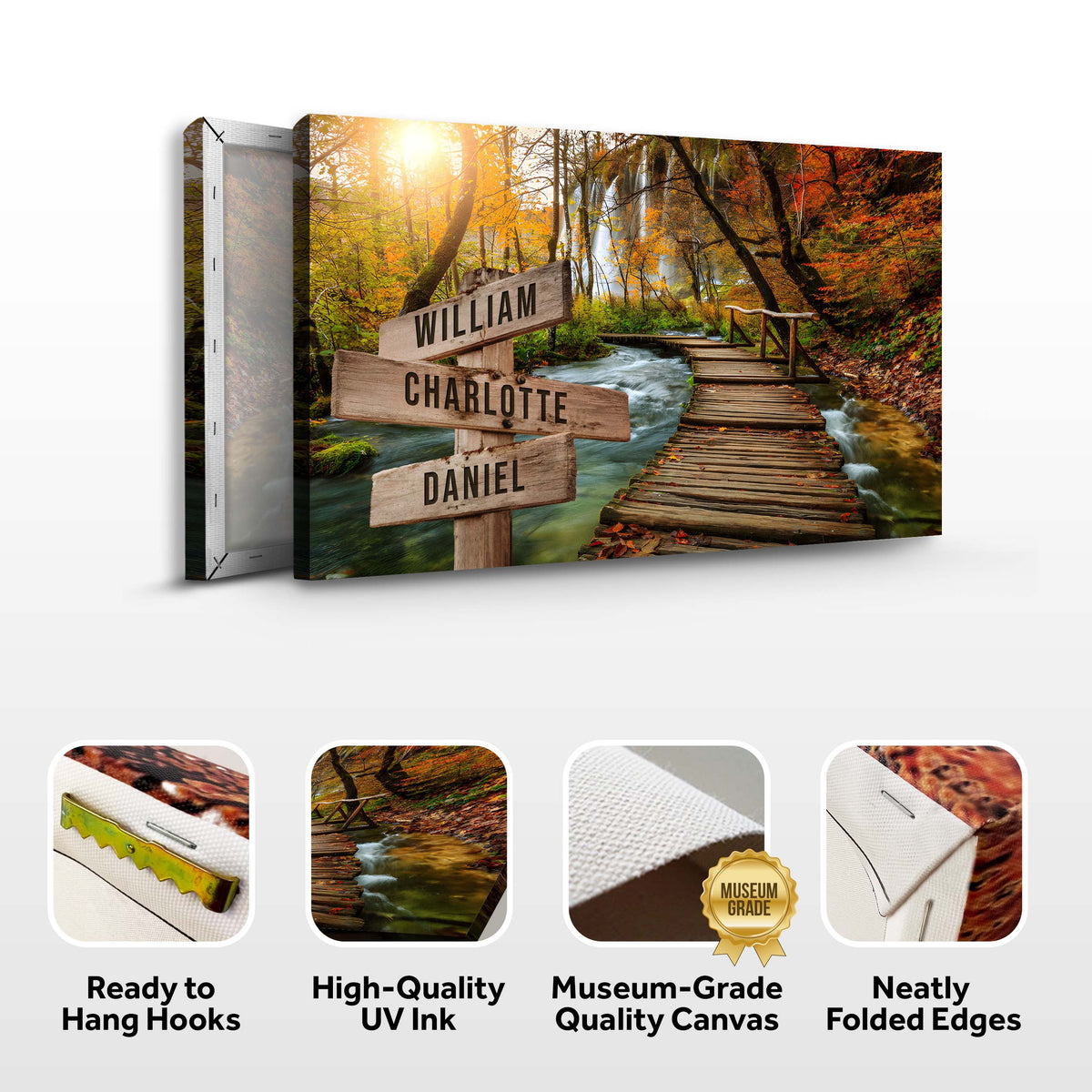 To The Woods Family Names Sign by Tailored Canvases
