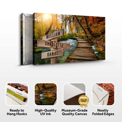 To The Woods Family Names Sign by Tailored Canvases