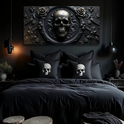 3D Rose and Skull Wall Art VI canvas by Tailored Canvases, view 2