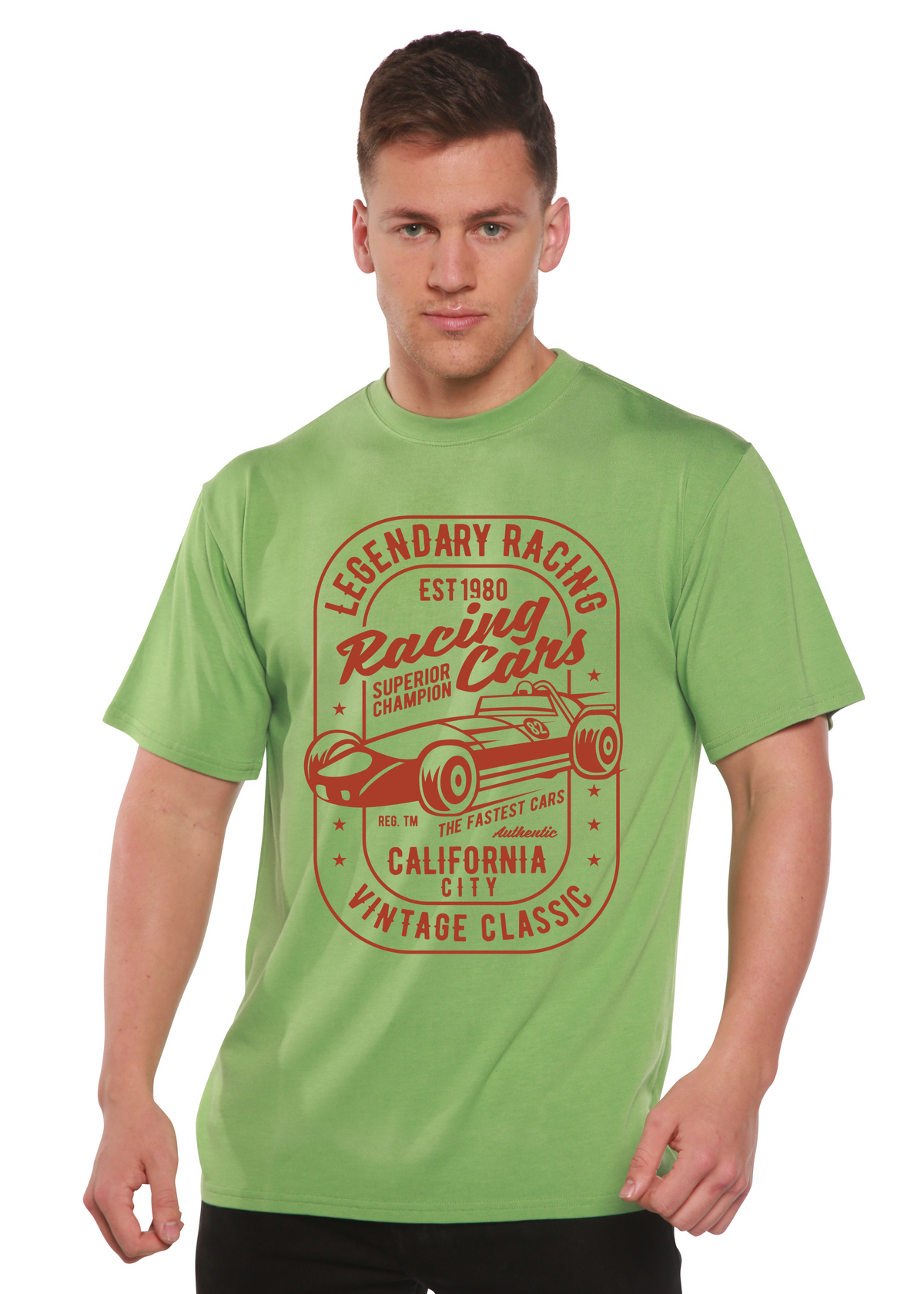 Legendary Racing Cars men's bamboo graphic T-shirt – view 4