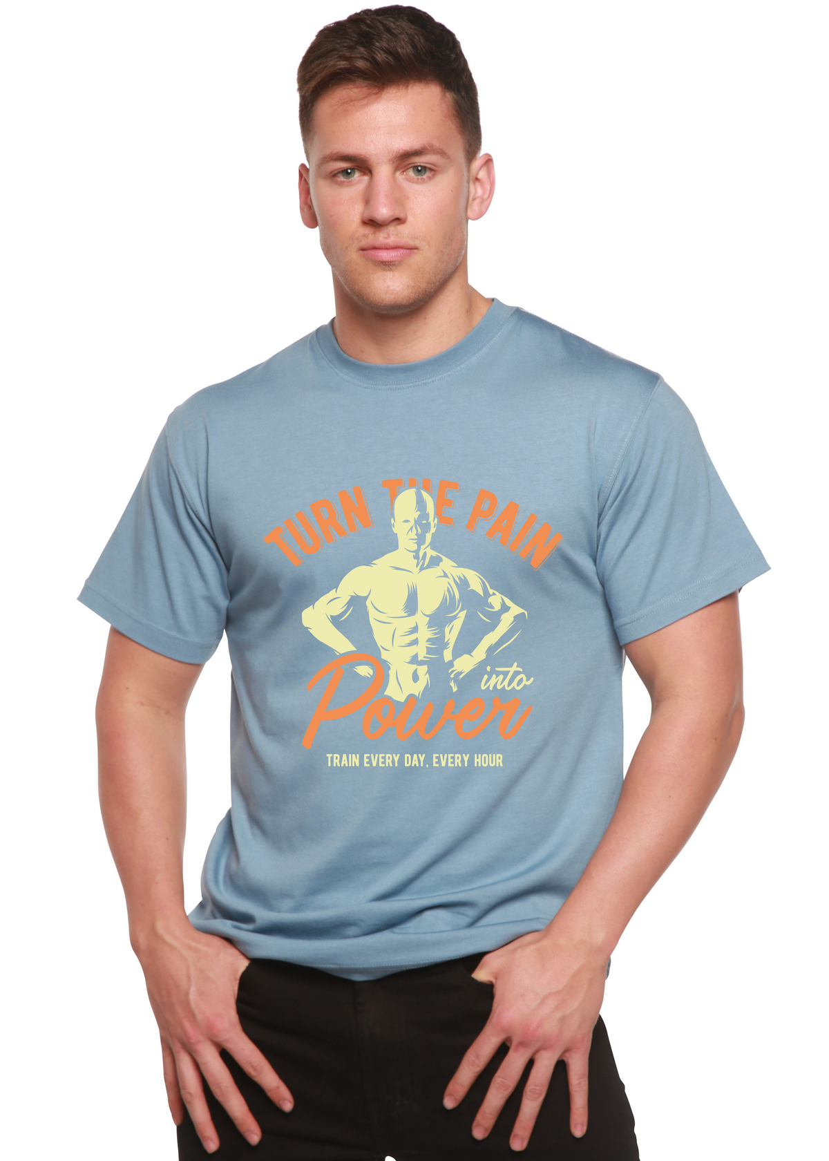Turn the Pain men's bamboo graphic T-shirt – view 5
