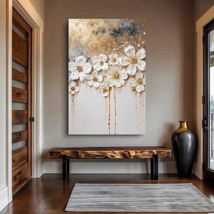 Gold Floral Wall Art by Tailored Canvases