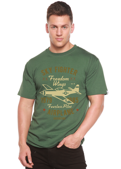 Sky Fighter men's bamboo graphic T-shirt – view 3