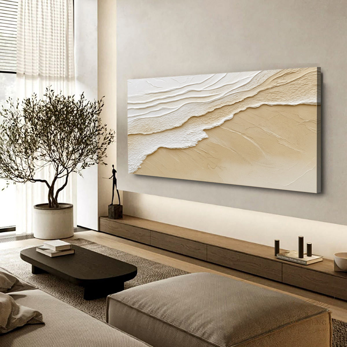 Neutral Ocean Waves Wall Art by Tailored Canvases