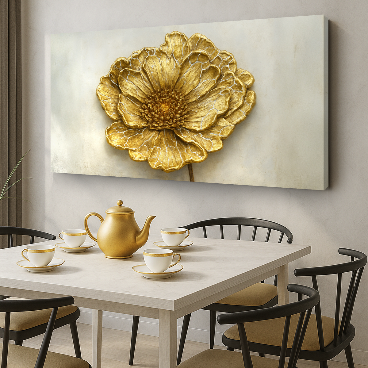 Golden Dandelion Minimalist Abstract Wall Art VI by Tailored Canvases