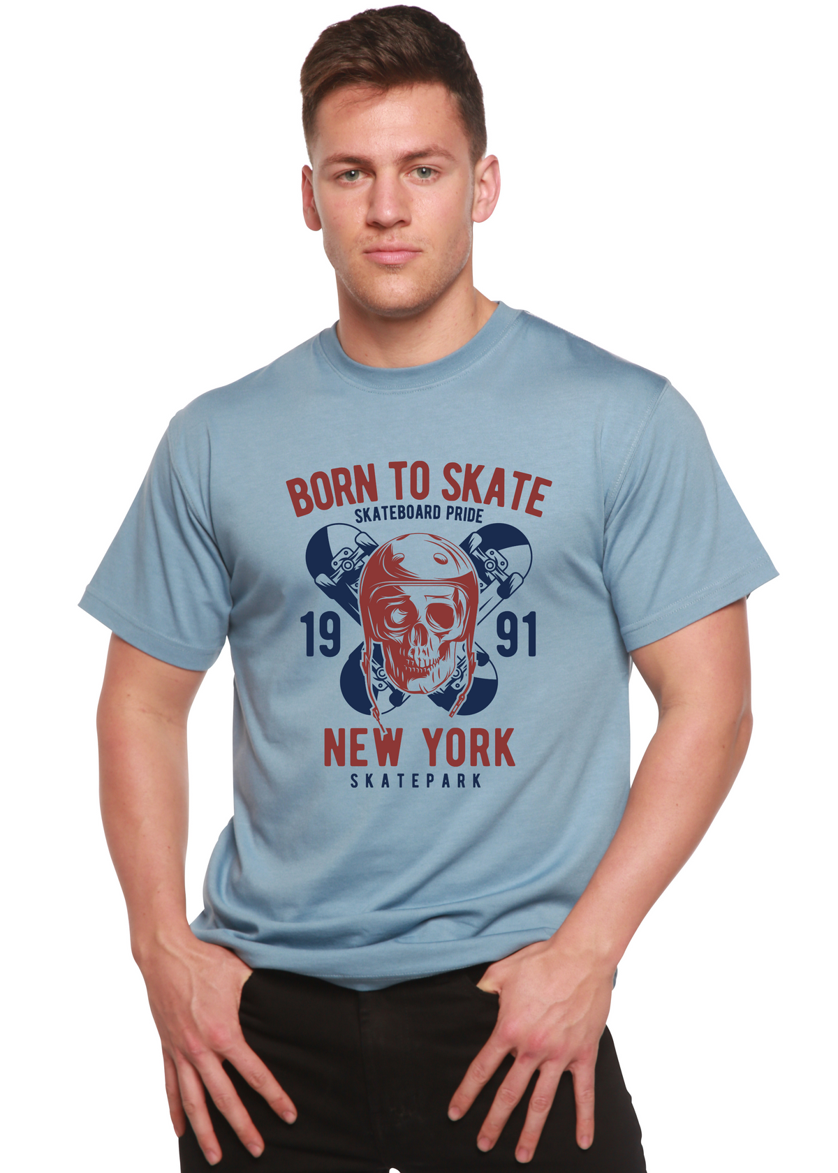 Born to Skate 1991 New York men's bamboo graphic T-shirt – view 5
