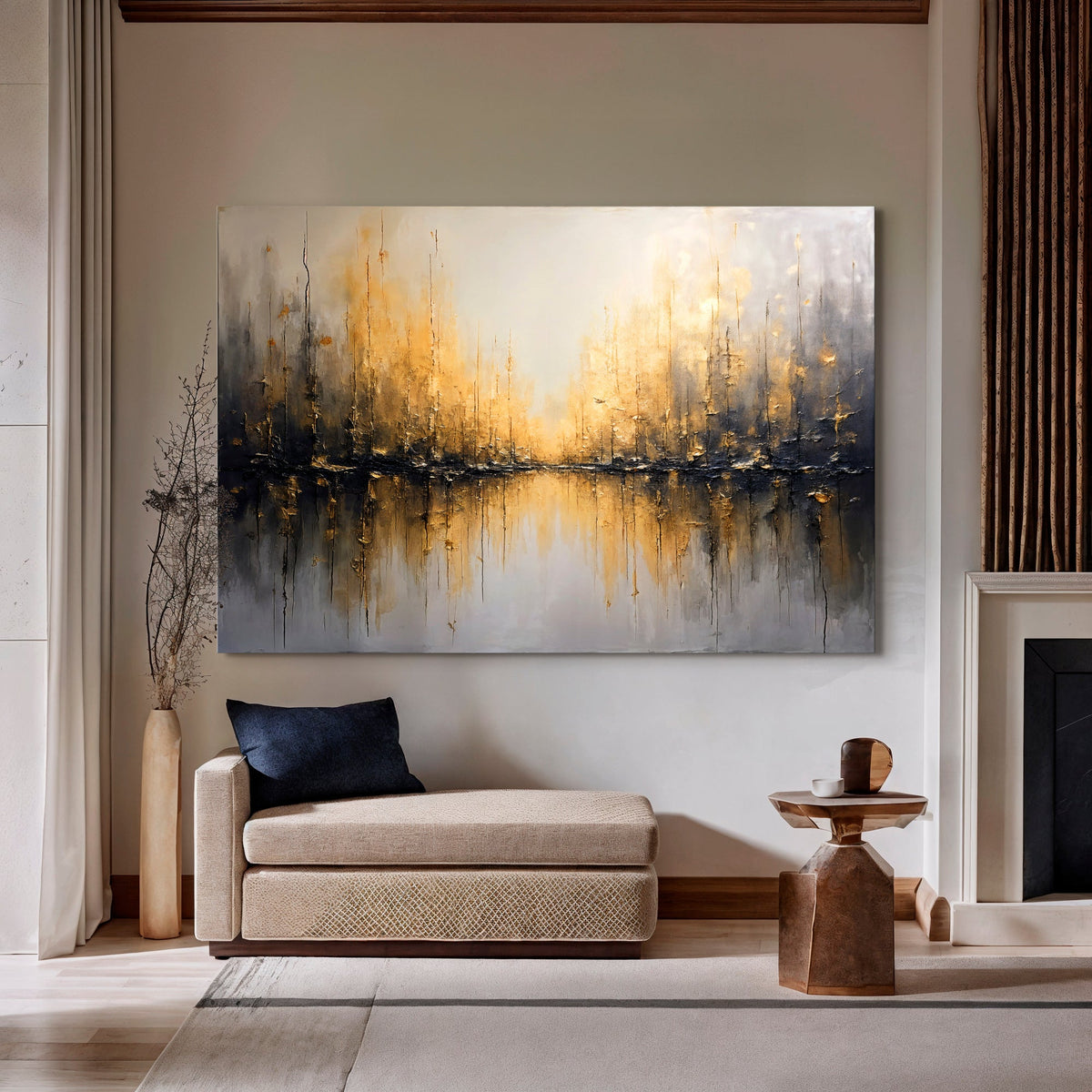 Golden Reflections Abstract Wall Art by Tailored Canvases
