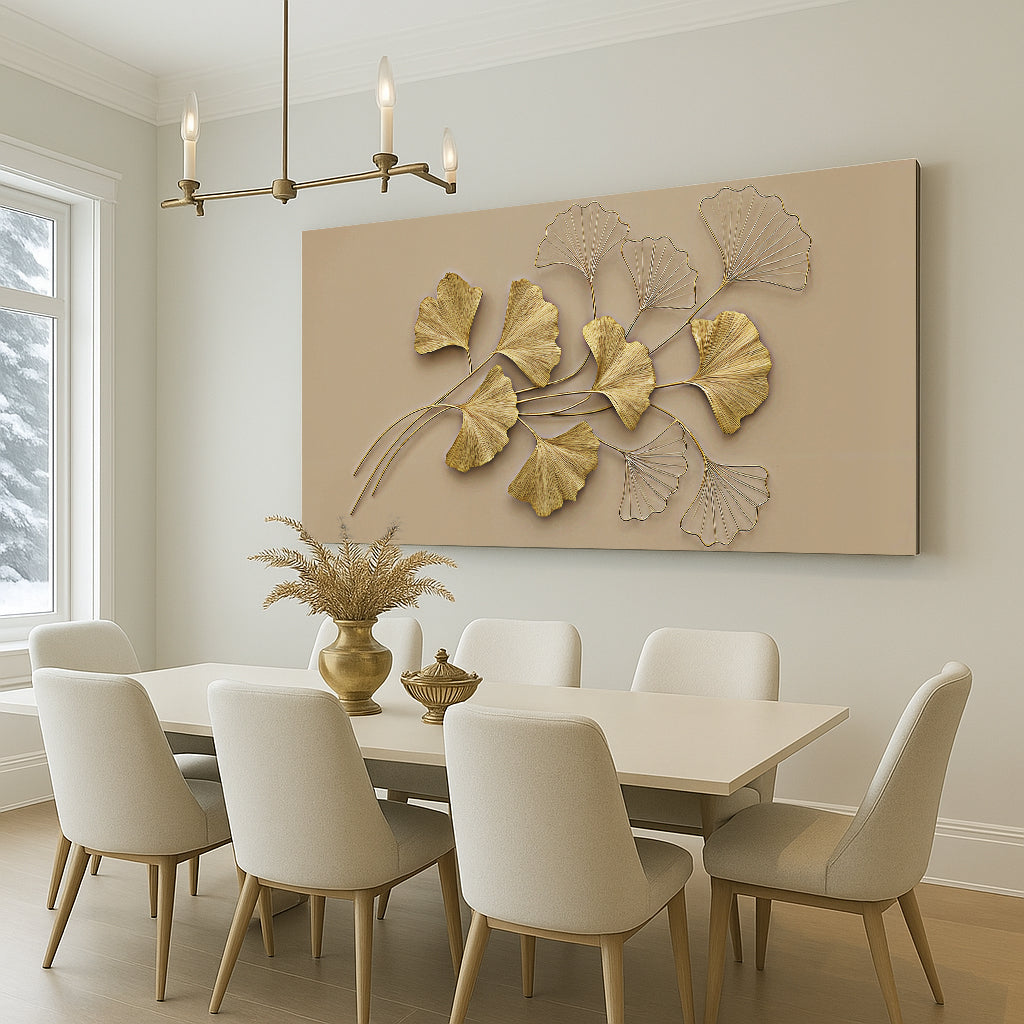 Golden Botanical Wall Art by Tailored Canvases