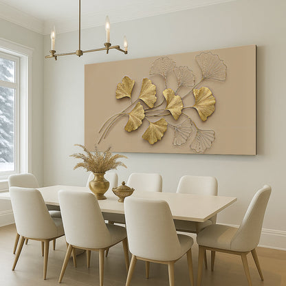 Golden Botanical Wall Art by Tailored Canvases