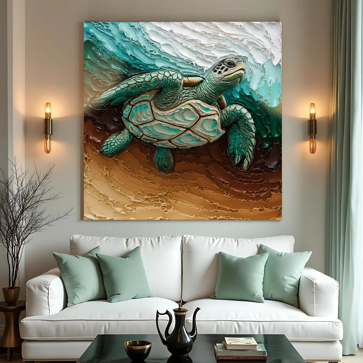 3D Turtle Wall Art canvas by Tailored Canvases