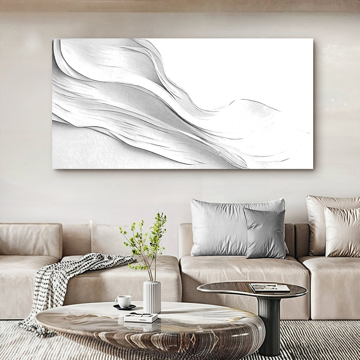 White Minimalist Wall Art by Tailored Canvases