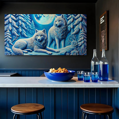 3D Wolves Wall Art V canvas by Tailored Canvases, view 2