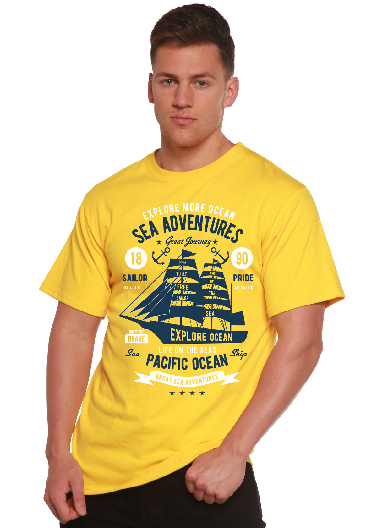 Sea Adventures men's bamboo graphic T-shirt – view 4