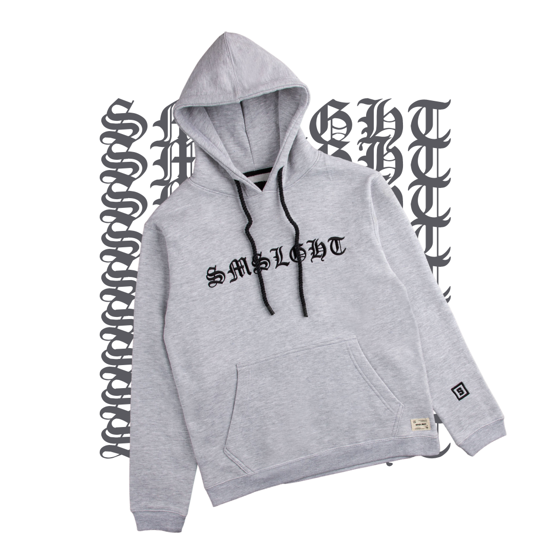 Heavy fleece hoodie in Grey and Black with 3D embroidered logo