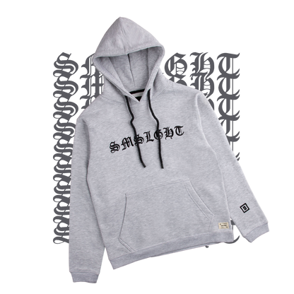 Heavy fleece hoodie in Grey and Black with 3D embroidered logo