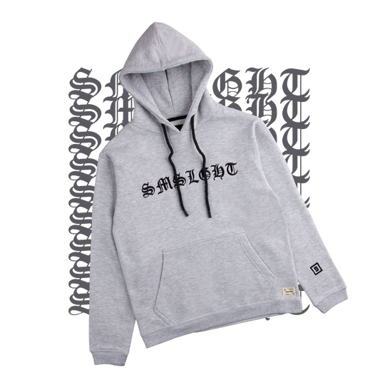 Heavy fleece hoodie in Grey and Black with 3D embroidered logo