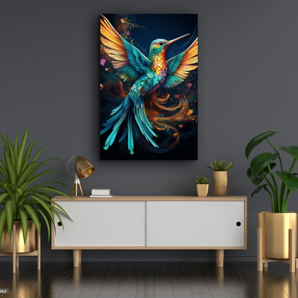 Humming Bird Abstract Wall Art II by Tailored Canvases