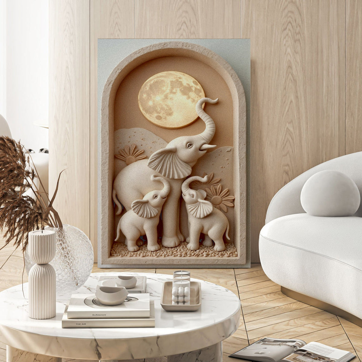 Elephant Harmony Wall Art by Tailored Canvases