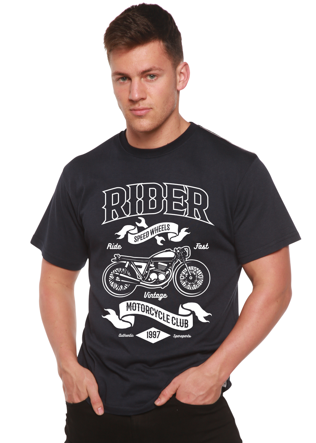 Rider men's bamboo graphic T-shirt – view 3