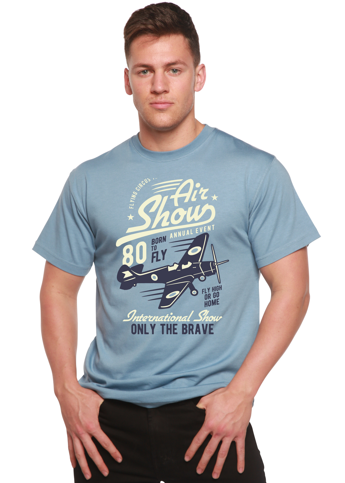 Air Show men's bamboo graphic T-shirt – view 5