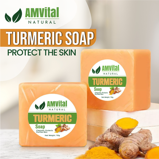 Turmeric Soap Bar for Glowing Skin (4-Pack) by AMVital