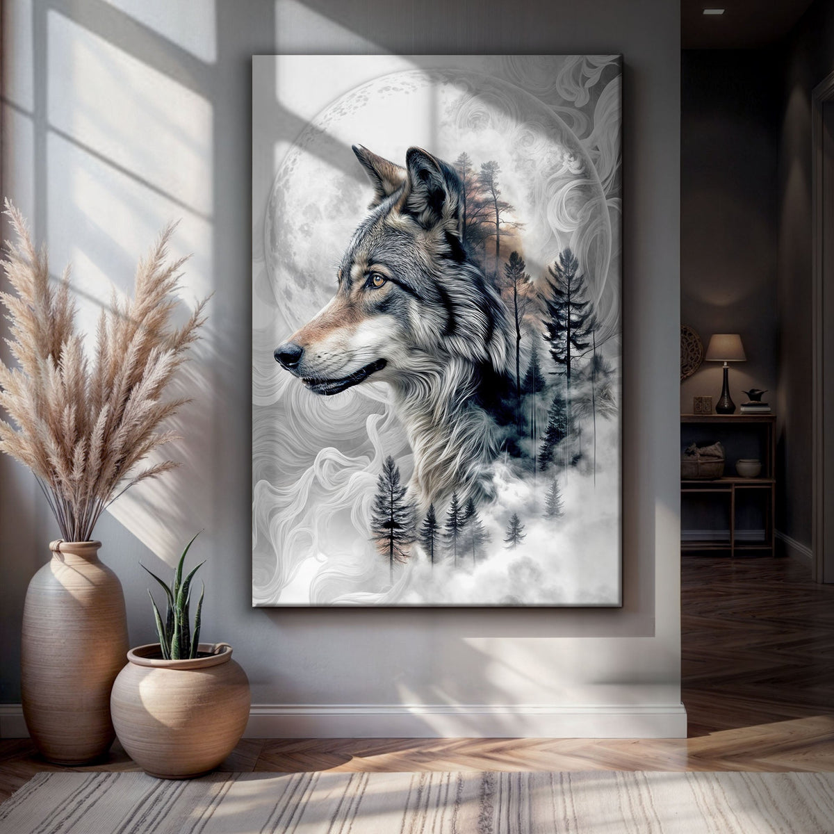 Wolf Double Exposure Wall Art by Tailored Canvases