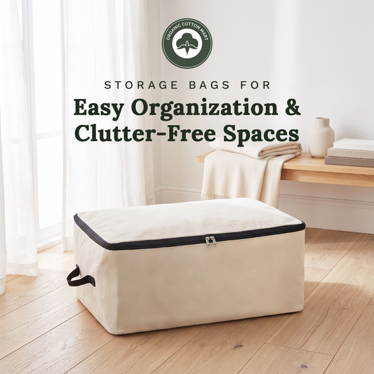 Cotton canvas comforter storage bag – view 2