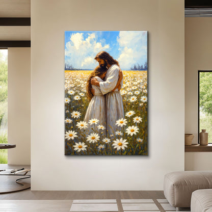 Jesus Hugging Woman Faith Wall Art II by Tailored Canvases